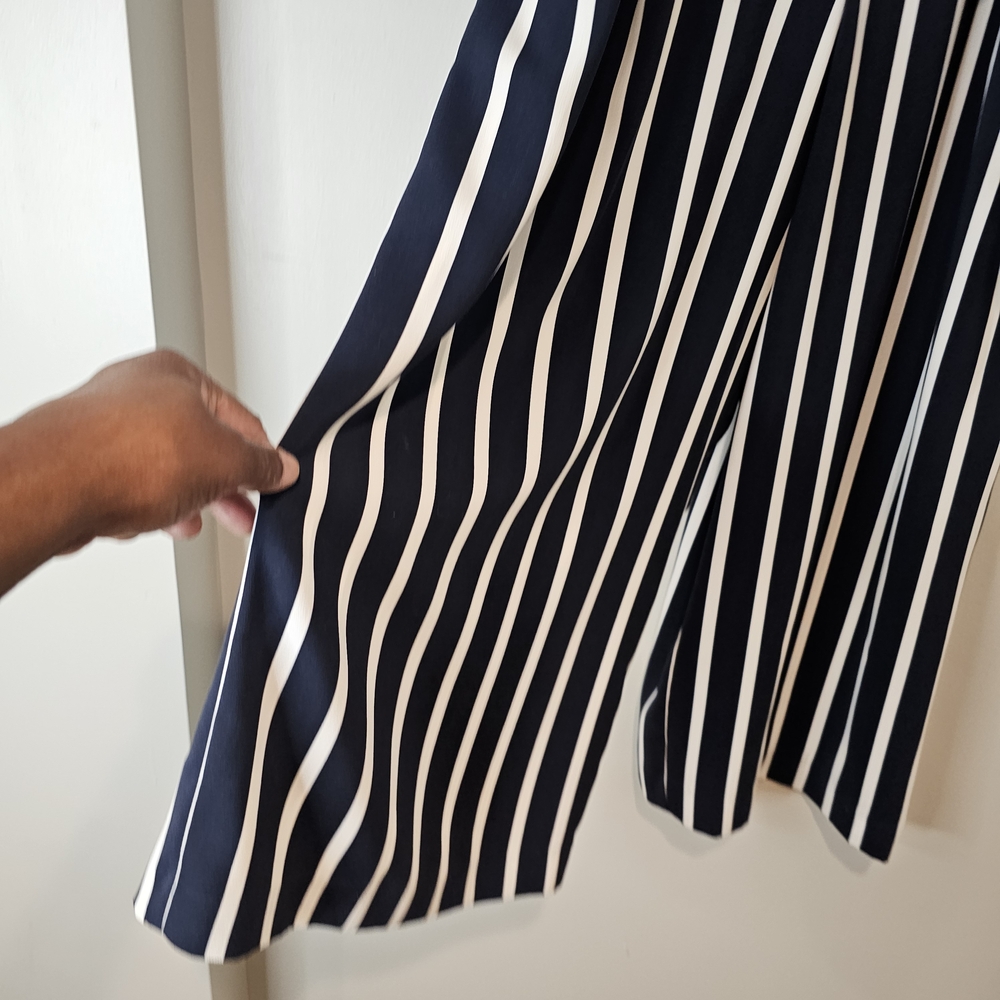 Zara Black and White Striped Wide Leg Pants - Picture 6 of 9